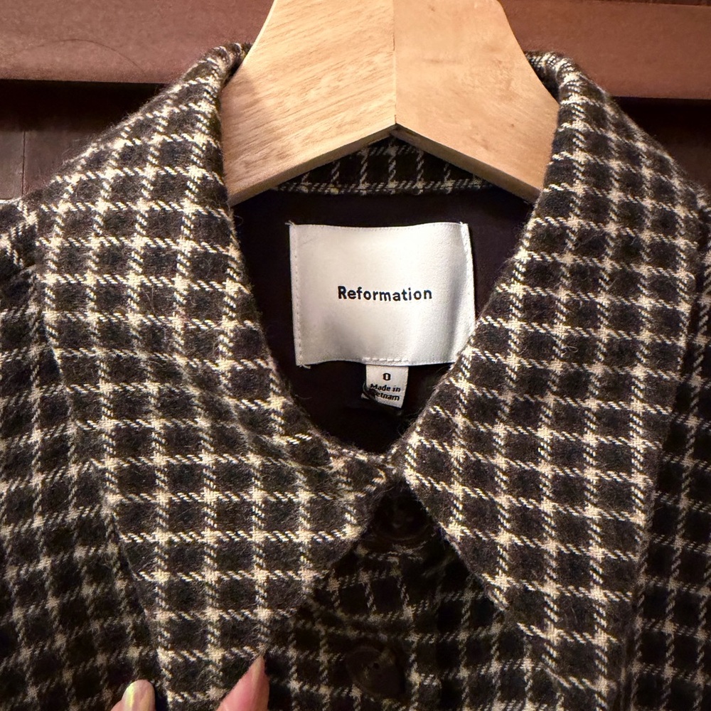 Reformation Brown Checked Mini Skirt and Suit Set - Picture 3 of 6